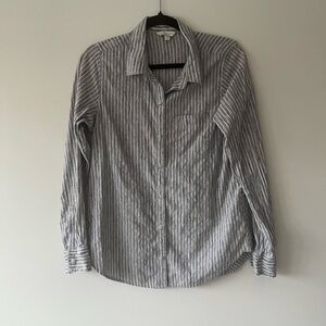 Lucky Brand Striped Button Down Shirt with Button Back Detail - Small
